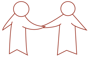 Graphic Showing Holding Hands or Handshaking